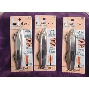 3 Pack L'oreal Paris Bambi Eye Opening Volumizing Mascara #402 Black/Brown